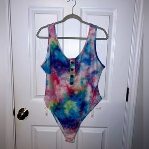 NEW! SHEIN Plus Rainbow Tie Dye Body Suit